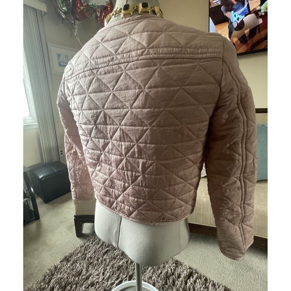Vintage Ann Taylor Quilted Jacket Small Cropped Zip Chic Cozy Work Feminine Barn - Picture 7 of 11